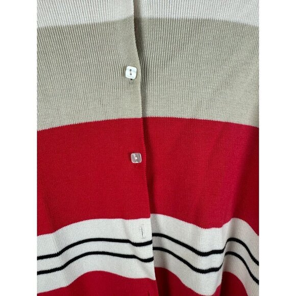 Erik Spencer Women Button Up Striped Long Sleeve Cardigan Sweater Size L - Picture 6 of 8